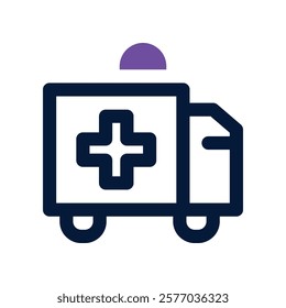 ambulance icon. vector dual tone icon for your website, mobile, presentation, and logo design.