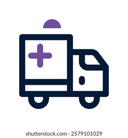 ambulance icon. vector dual tone icon for your website, mobile, presentation, and logo design.