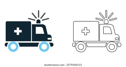 ambulance icon vector, emergency medical services, patient transport and urgent response, hospitals, clinics, paramedics and first aid, pictogram symbol ui and ux design, glyphs and stroke line