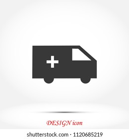 Ambulance Icon, Vector EPS 10 illustration style