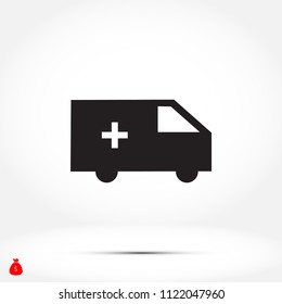 Ambulance Icon, Vector EPS 10 illustration style