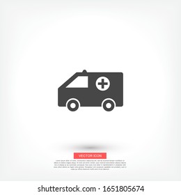 ambulance icon. Ambulance vector EPS 10. Lorem Ipsum Flat Design. medicine. help people. flat design style. made in the background for your swimming in any direction.