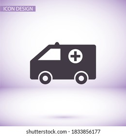 ambulance icon. Ambulance vector EPS 10. Lorem Ipsum Flat Design. medicine. help people. flat design style. made in the background for your swimming in any direction.