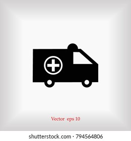 Ambulance Icon, Vector EPS 10 illustration style