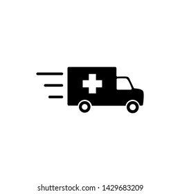 Ambulance Icon Vector. Fast Response Ambulance Icon Vector Design 