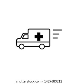 Ambulance Icon Vector. Fast Response Ambulance Icon Vector Design 