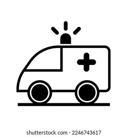 Ambulance icon vector. First aid illustration sign. Resuscitation symbol. Doctor logo.