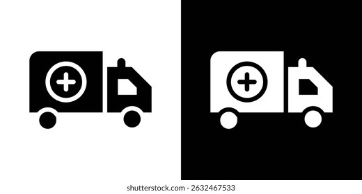 Ambulance icon Vector in flat style. Collection silhouettes