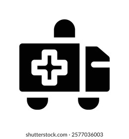 ambulance icon. vector glyph icon for your website, mobile, presentation, and logo design.