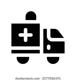 ambulance icon. vector glyph icon for your website, mobile, presentation, and logo design.