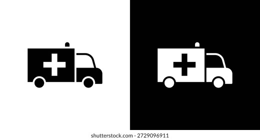 Gráficos de Vector de icono de ambulancia. signo de Vector lleno, ilustración de símbolo.