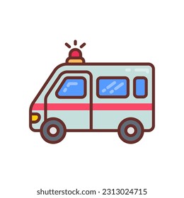 Ambulance icon in vector. Illustration