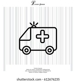 ambulance icon. vector illustration