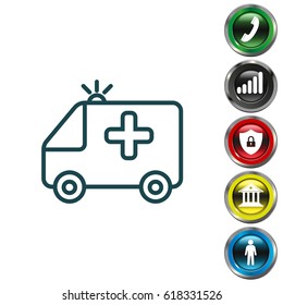 ambulance icon. vector illustration