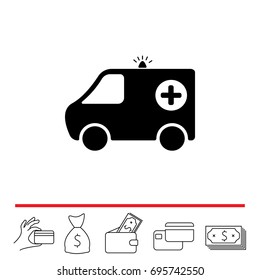 ambulance icon. vector illustration