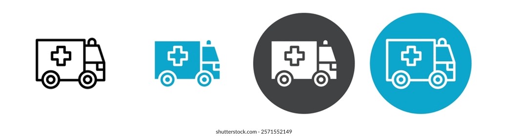 ambulance icon Vector illustration in black