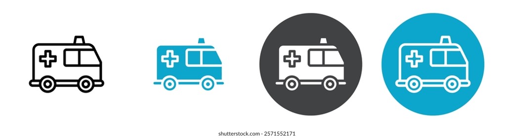 ambulance icon Vector illustration in black