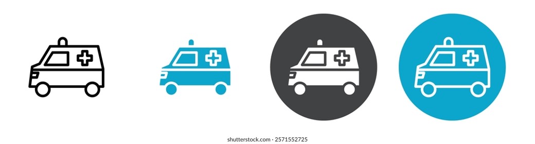 ambulance icon Vector illustration in black