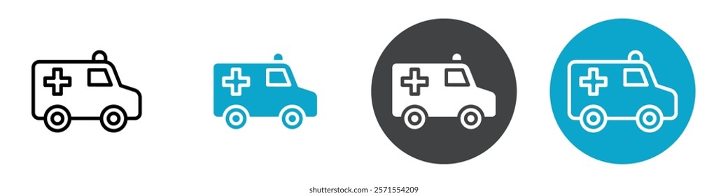 ambulance icon Vector illustration in black