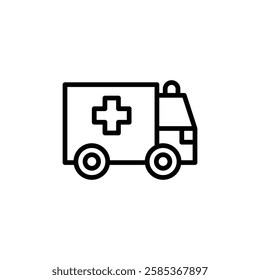 ambulance icon Vector illustration in black
