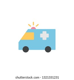Ambulance Icon Vector Illustration in Flat Style for Any Purpose