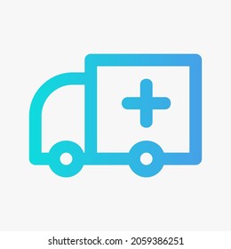 Ambulance icon vector illustration in gradient style about medical, use for website mobile app presentation