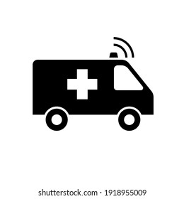 Ambulance icon. Vector illustration isolated on white background.