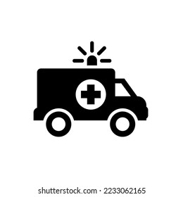 Ambulance icon vector illustration isolated on white background hospital emergency sign vehicle