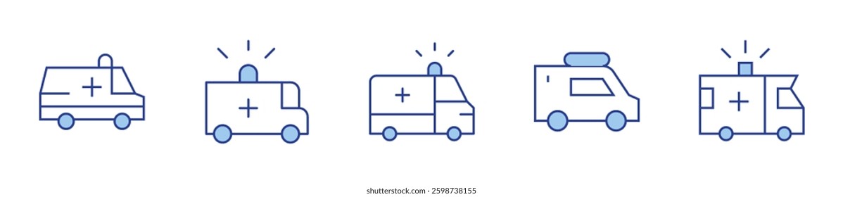 ambulance. Ambulance Icon vector illustration. Line Duotone style. Editable stroke.