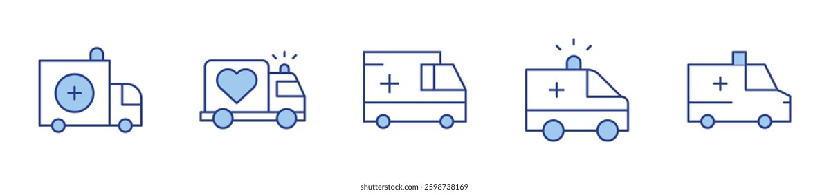 ambulance. Ambulance Icon vector illustration. Line Duotone style. Editable stroke.