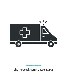 Ambulance icon vector illustration logo template for many purpose. Isolated on white background.