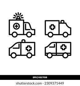 Ambulance icon vector illustration logo template for many purpose. Isolated on white background.