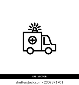 Ambulance icon vector illustration logo template for many purpose. Isolated on white background.