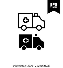 Ambulance icon vector illustration logo template for many purpose. Isolated on white background.
