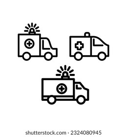 Icono de ambulancia ilustra la plantilla del logotipo para muchos fines. Aislado sobre fondo blanco.