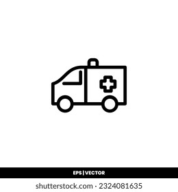 Ambulance icon vector illustration logo template for many purpose. Isolated on white background.