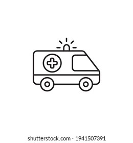 ambulance icon vector illustration. medical line icon design. isolated on white background