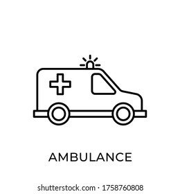 Ambulance icon vector illustration template. Medical Ambulance vector icon flat design isolated on white background.