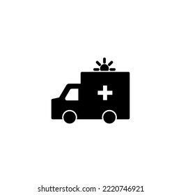 Ambulance icon vector illustration. ambulance truck sign and symbol. ambulance car