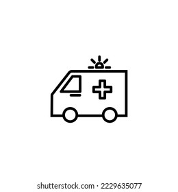 Ambulance icon vector illustration. ambulance truck sign and symbol. ambulance car