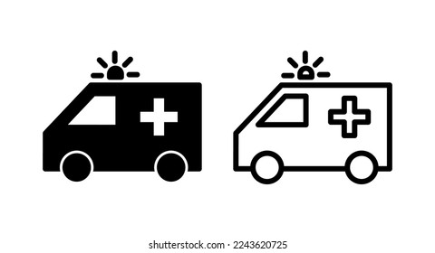 Ambulance icon vector illustration. ambulance truck sign and symbol. ambulance car