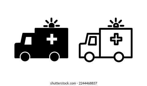 Ambulance icon vector illustration. ambulance truck sign and symbol. ambulance car