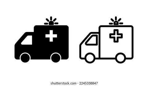 Ambulance icon vector illustration. ambulance truck sign and symbol. ambulance car