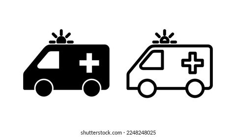Ambulance icon vector illustration. ambulance truck sign and symbol. ambulance car
