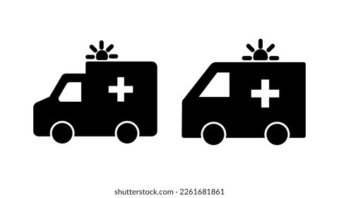 Ambulance icon vector illustration. ambulance truck sign and symbol. ambulance car
