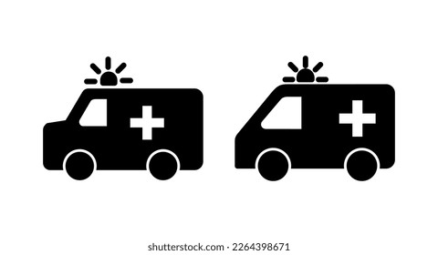 Ambulance icon vector illustration. ambulance truck sign and symbol. ambulance car