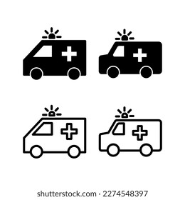 Ambulance icon vector illustration. ambulance truck sign and symbol. ambulance car