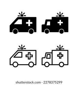 Ambulance icon vector illustration. ambulance truck sign and symbol. ambulance car