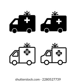 Ambulance icon vector illustration. ambulance truck sign and symbol. ambulance car