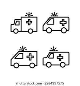 Ambulanzsymbol, Vektorgrafik. LKW-Zeichen und -Symbol. Krankenwagen